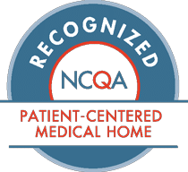 Picture of PCMH Badge. It says Patient Centered Medical Home